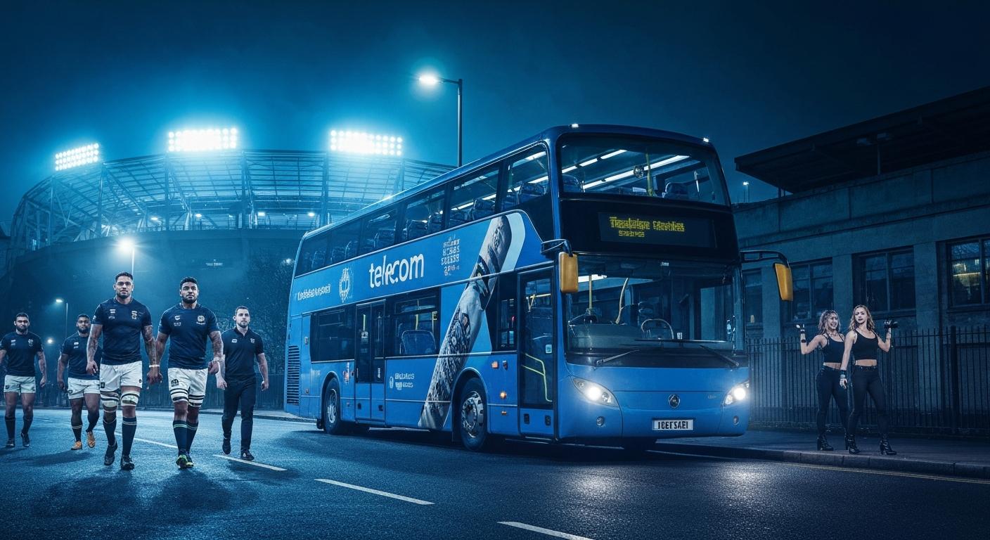 Jumbocruiser bus featured in O2 advertisement