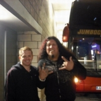 Chuck Billy of Testament with Anthony Meade who is a great guy from MUTEC in Dublin who handle vehicle problems for all the sleeper coach companies in the area. 
